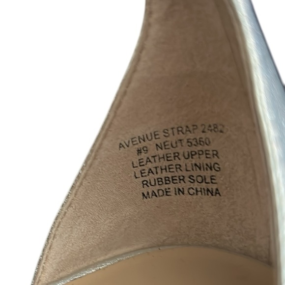 ABEO Avenue Strap in Silver Metallic Leather Dress Heel Sandal Size 9 - Picture 10 of 12